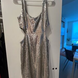 Elegant Silver Sequin Dress